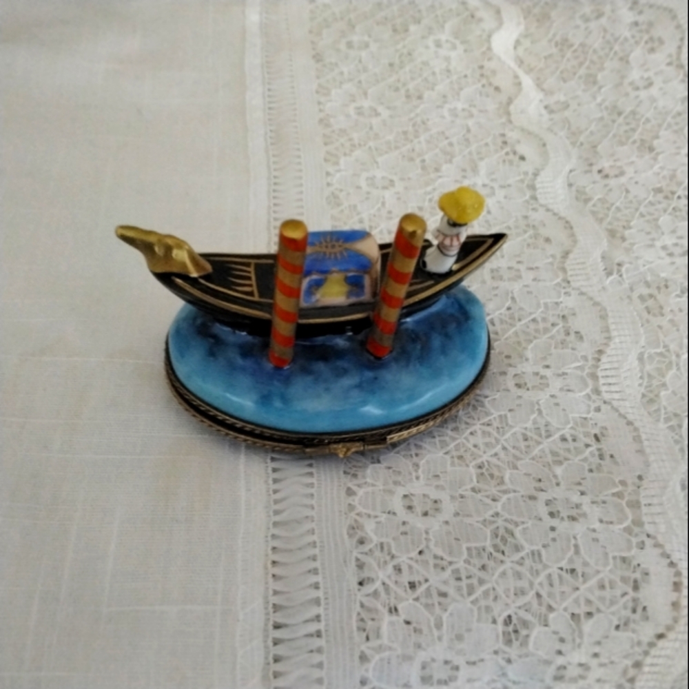 Limoges gondola trinket box